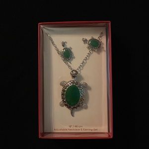 Turtle Necklace and Earrings Set 🐢